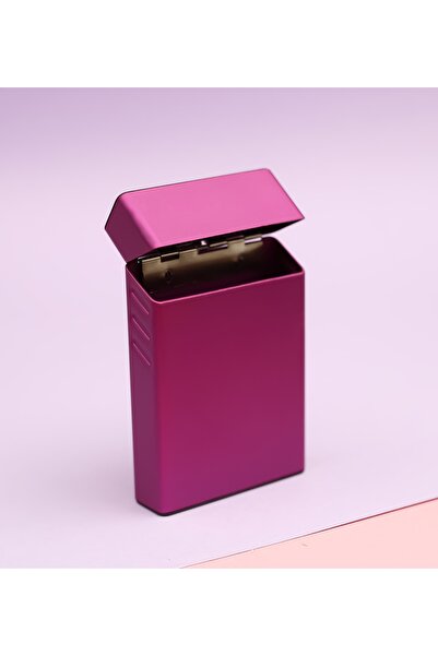 Bonitagift Mor Renkli Metal Sigara Kutusu