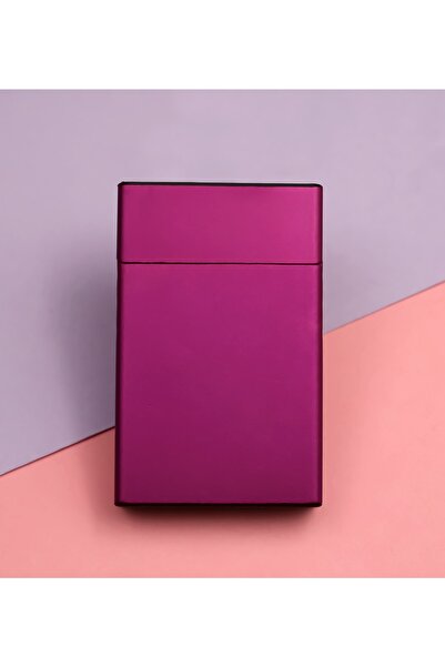 Bonitagift Mor Renkli Metal Sigara Kutusu