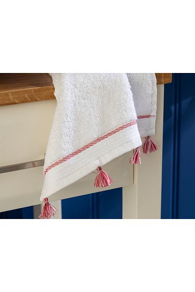 English Home Πετσέτα χεριών 30x40 εκ. Λευκή Μίλα Μπρούτζινη Φούντα