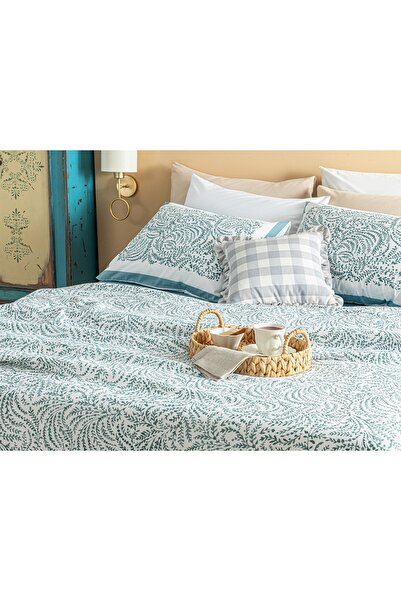 English Home Seledon Single Pique Set - Calm Nature Printed, 150x220 Cm