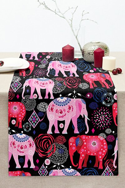 Realhomes Motiv elefant colorat, serie specială, imprimat digital, cusut mode...