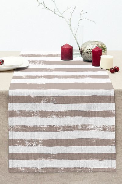 Realhomes Black Striped Motif Decorative Modern Stitched Raschel Knitted Runner