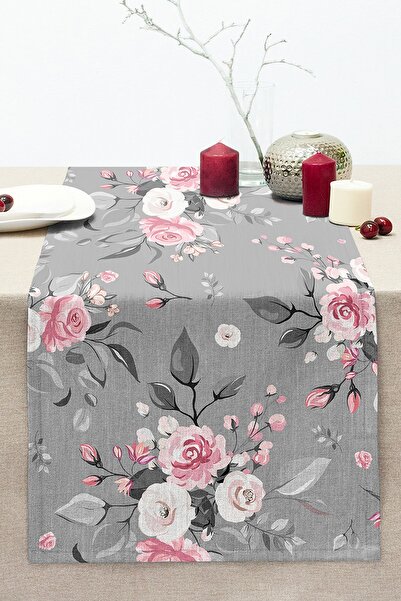 Realhomes Renkli Zeminde Flamingo Desenli Yaprak Motifli Dijital Baskılı Mode...