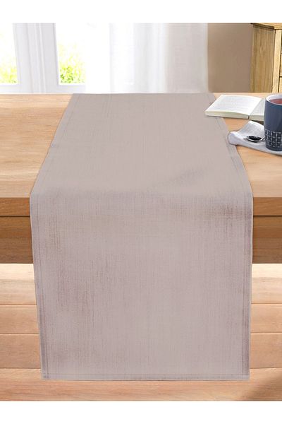 Realhomes Plain Mink Colored Digital Printed Stitched Raschel Knitted Runner