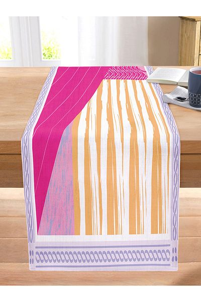 Realhomes Abstract Geometric Motif Special Design Digital Printed Modern Stitched Raschel Knitted Runner