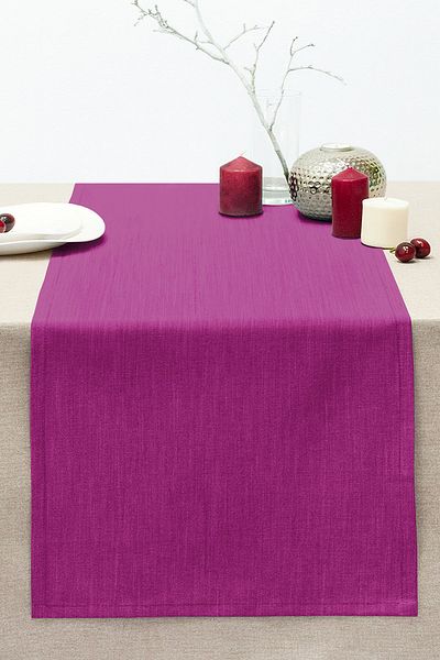 Realhomes Purple Colored Digital Printed Decorative Stitched Raschel Knitted Runner