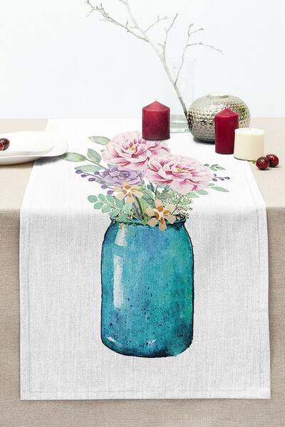 Realhomes مزهرية منقوشة بالزهور مطبوعة رقمية وخياطة راشيل محبوكة