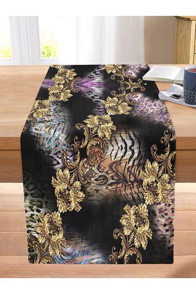 Realhomes Complex Motif Special Design Digital Printed Modern Stitched Raschel Knitted Runner