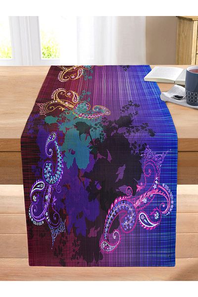 Realhomes Digital Printed Stitched Raschel Knitted Runner with Modern Art Design