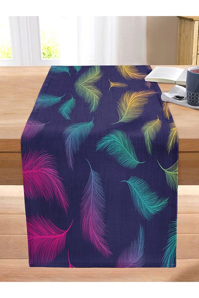Realhomes Digital Printed Modern Stitched Raschel Knitted Runner with Ebru Motif