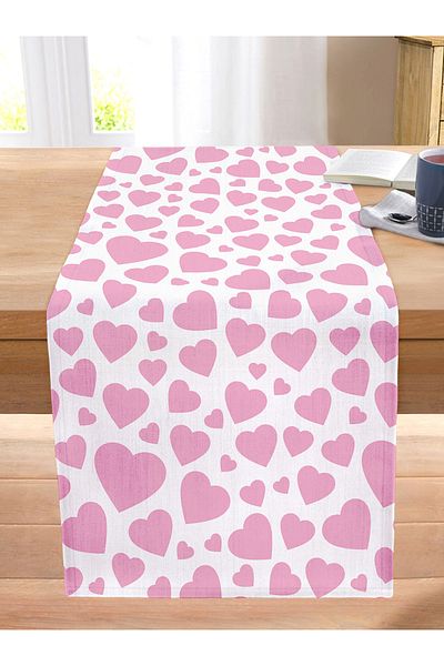 Realhomes Valentine's Day Themed Special Design Digital Printed Modern Stitched Raschel Knitted Runner