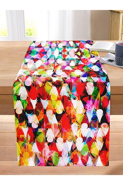 Realhomes Colorful Complex Patterned Special Design Digital Printed Modern Stitched Raschel Knitted Runner
