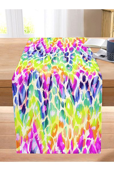Realhomes Colorful Patterns Digital Printed Modern Stitched Raschel Knitted Runner