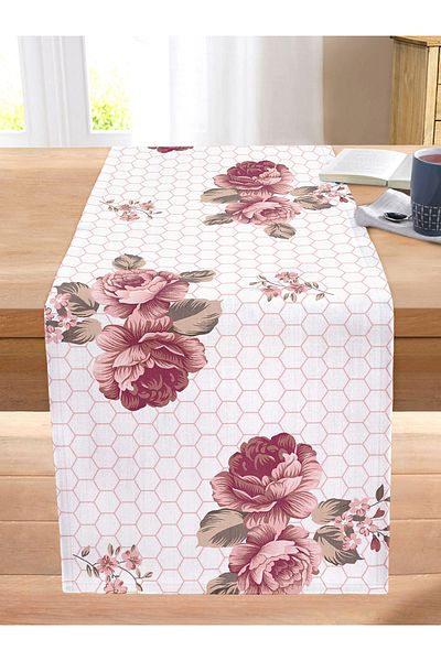 Realhomes Rose Themed Special Design Modern Stitched Raschel Knitted Runner