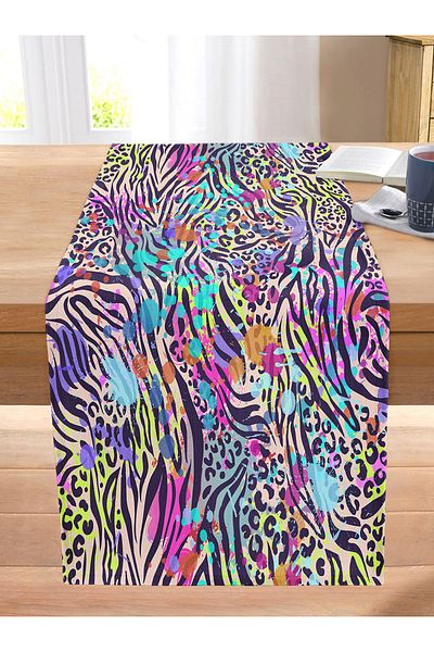 Realhomes Multi Colors Digital Printed Modern Stitched Raschel Knitted Runner