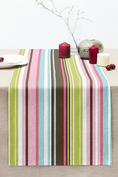Realhomes Colorful Striped Digital Printed Modern Stitched Raschel Knitted Runner
