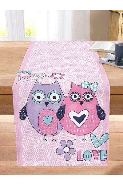 Realhomes Digital Printed Modern Stitched Raschel Knitted Runner with Owl Picture