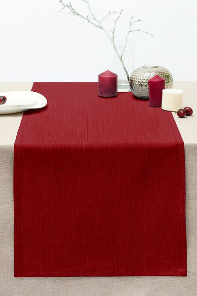 Realhomes Claret Red Solid Color Digital Printed Stitched Raschel Knitted Runner