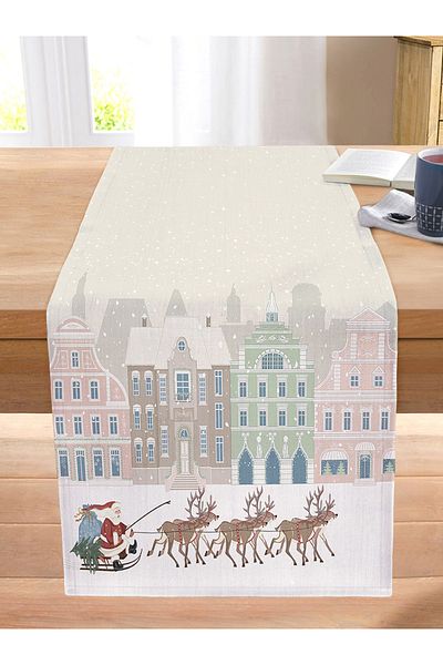 Realhomes Christmas Themed Digital Printed Stitched Raschel Knitted Runner