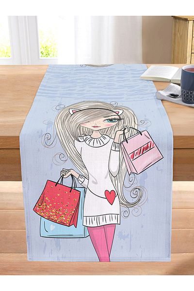 Realhomes Fashion Girl Digital Printed Modern Stitched Raschel Knitted Runner