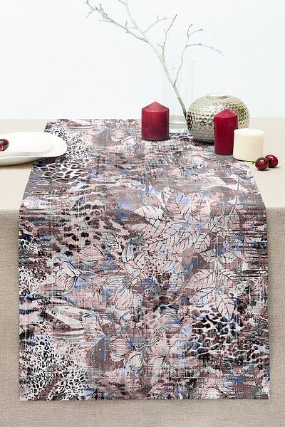 Realhomes Digital Printed Stitched Raschel Knitted Runner with Modern Art Design