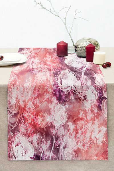 Realhomes Abstract Floral Motif Special Design Digital Printed Modern Stitched Raschel Knitted Runner