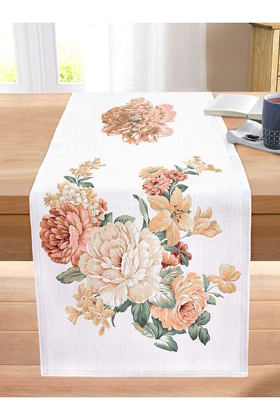 Realhomes Rose Design Digital Printed Modern Stitched Raschel Knitted Runner