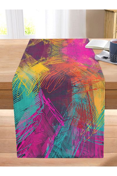 Realhomes Multi Colar Digital Printed Modern Stitched Raschel Knitted Runner