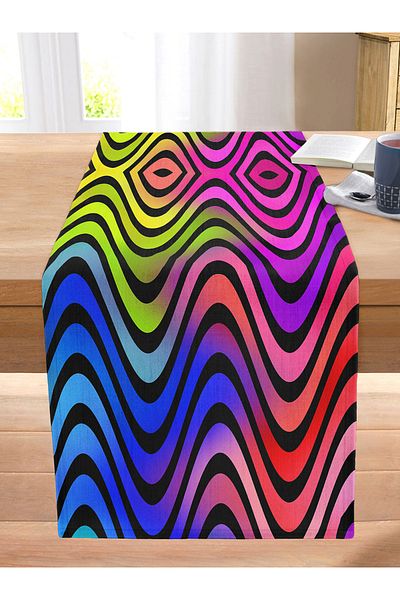 Realhomes Multi Colors Digital Printed Modern Stitched Raschel Knitted Runner