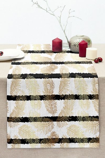 Realhomes Digital Printed Stitched Raschel Knitted Runner with Modern Art Design