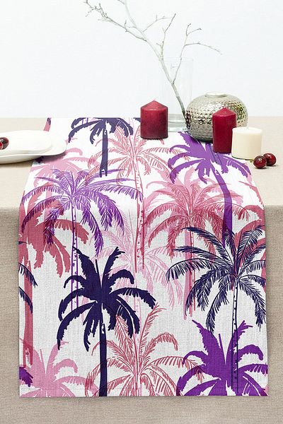 Realhomes Powder Colors Pineapple Patterned Special Design Stitched Raschel Knitted Runner