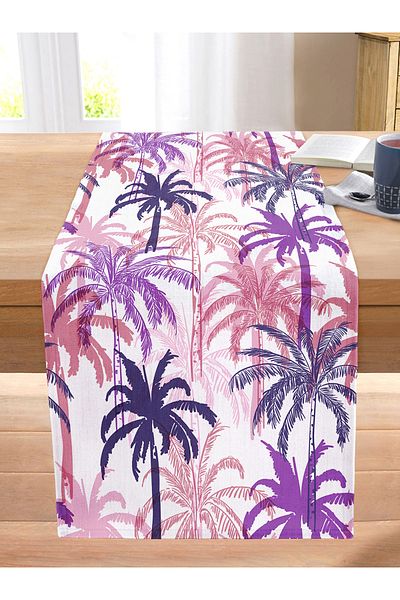 Realhomes Powder Colors Pineapple Patterned Special Design Stitched Raschel Knitted Runner