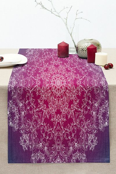 Realhomes Ethnic Patterned Special Design Digital Printed Modern Stitched Raschel Knitted Runner