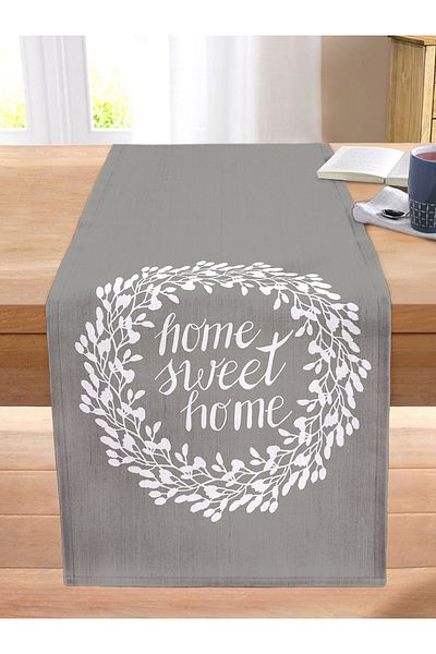 Realhomes Home Sweet Home Digital Printed Decorative Stitched Raschel Knitted Runner