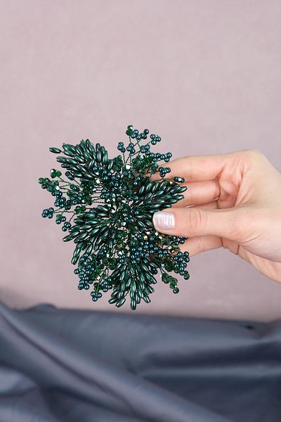 Hobigram Accesoriu pentru păr și turban cu perle pentru cele mai frumoase mirese – Coroană, piatră de cristal, model elegant, tiara de mireasă –