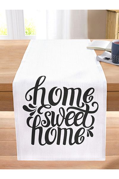 Realhomes Home Sweet Home Digital Printed Decorative Stitched Raschel Knitted Runner