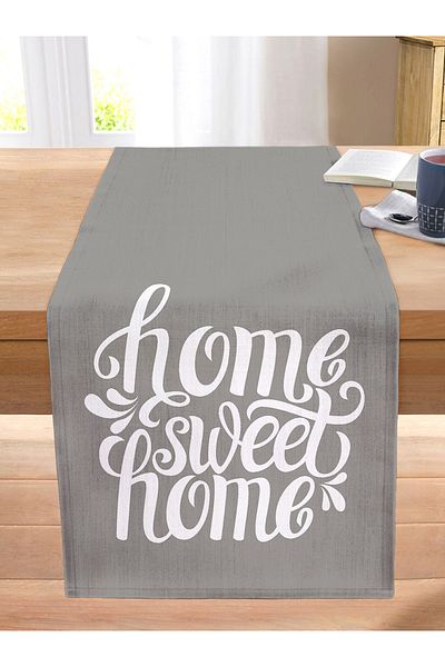 Realhomes Home Sweet Home Digital Printed Decorative Stitched Raschel Knitted Runner