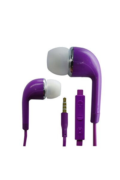 Nettech Yüksek Kalite Jack Girişli Stereo Kablolu Kulakiçi Kulaklık Mor