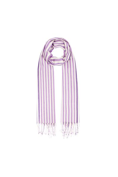ipekevi Şal eșarfă de mătase cu dungi Purple Valor