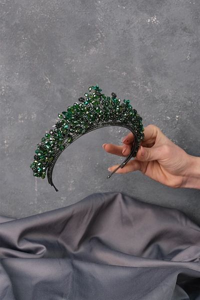 Hobigram تاج هينا الزفاف الأخضر من Akbahar للعروس المميزة - إكسسوار الزفاف، تصميم أنيق، إكسسوار نسائي