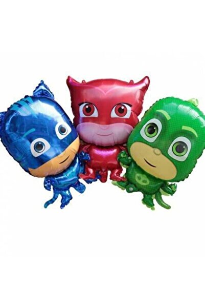 BY A.D.M Pija Maskeliler Helyumla Uçan Büyük Boy Folyo Balon 3 Adet Pj Maskel...