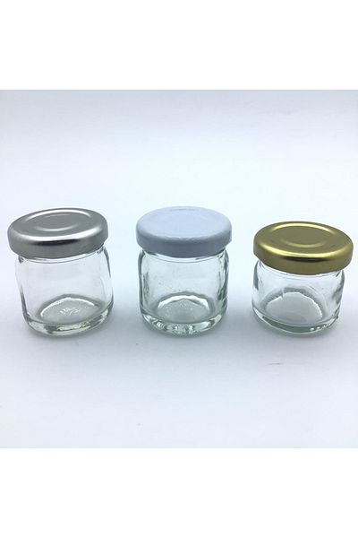 Erdal Ticaret Jar Bottle with Lid 50 Pieces 40 Cc Gold Bottle with Lid
