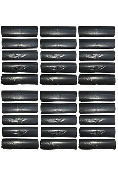 EYMARMARKET Black Large Size Garbage Bag 65*80 Cm 10 Pieces Roll 30 Packs (300 Pieces)