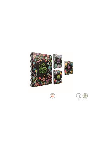 Gıpta مفكرة ذات غطاء صلب حلزوني من Best Notes مقاس 17 × 24 سم 120 ورقة غير مبطنة (عبوة من 3 قطع) 5085