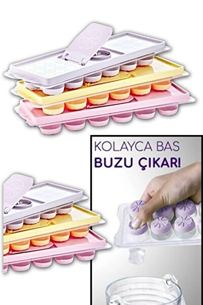 QNİAY 12'li Buz Kalıbı Buzluk Yapışmaz Bas Çıkar Parmak Buz Kalıbı