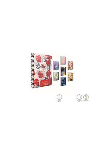 Gıpta Safe Notes Spiral Hard Cover Notepad 17x24cm 120 Sheets Lined (Pack of 3) 5556