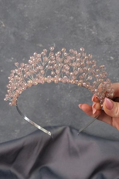 Hobigram إكسسوار شعر العروس مزين بالكريستال من Aren Bridal Henna Crown - إكسسوار العروس، تصميم أنيق - Ge