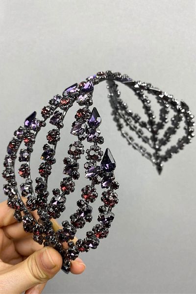 Hobigram إكسسوار العروس مزدوج الجوانب إكسسوار شعر هيلين تاج العروس – إكسسوار العروس، تصميم أنيق – العروس