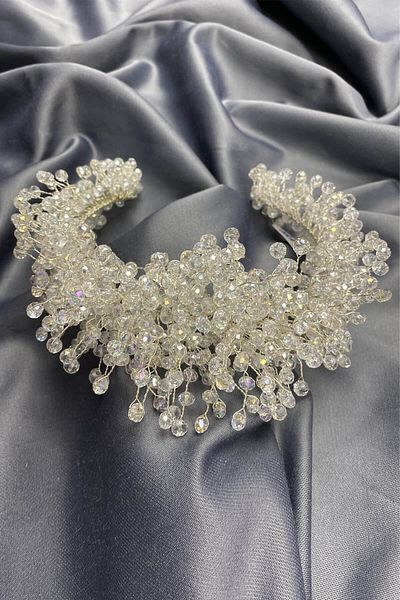 Hobigram Henna și coroană de mireasă cu cristal alb Pollux pentru mirese – Coroană, cu cristal, model elegant – Coroană –