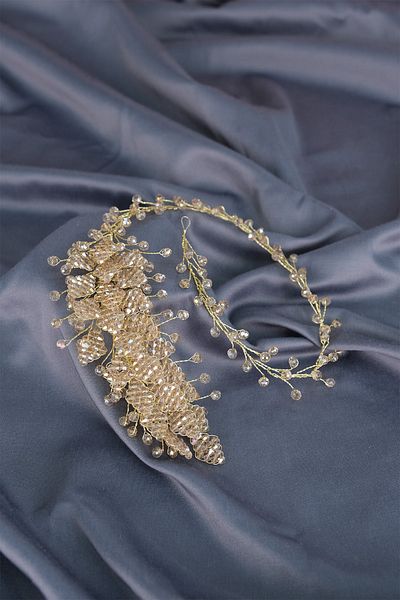 Hobigram Accesoriu pentru păr Tiara de mireasă cu margele de cristal – Coroană, Piatră de cristal, Model elegant, Tiara de mireasă, Accesoriu pentru păr